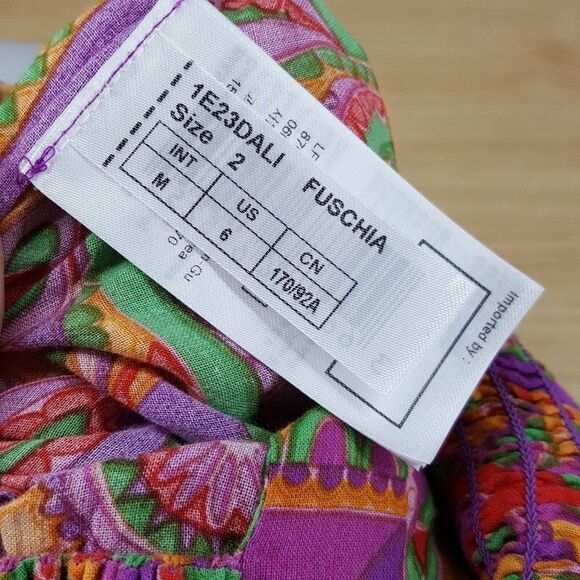 BA&SH Maxi Dress Womens Medium Pink Pullover Cut Out Smocked DALIA - Picture 9 of 11